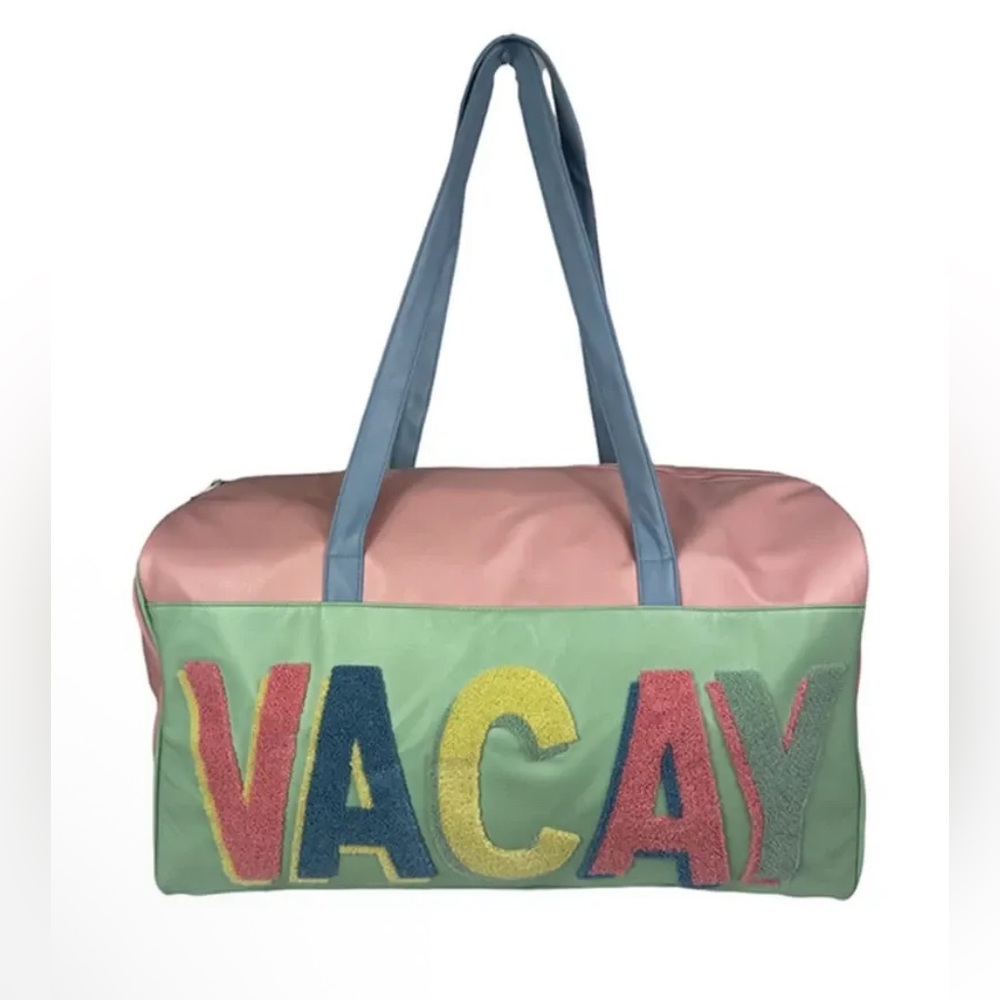 GIRLIE GIRL | Varsity Letter Duffle -MINT/PINK